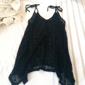 Black see thru swimsuit coverup